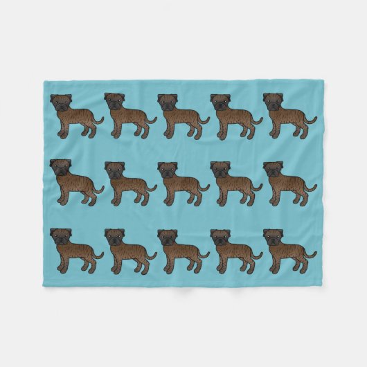 Patroon van gestreepte Bullmastiff honden Fleece Deken (Voorkant (Horizontaal))
