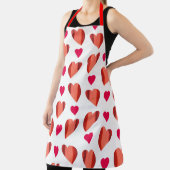 Patroon van gevarieerd en vast rood harten schort (Insitu)
