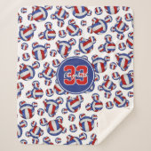 patroon van giraal rood wit en blauw volleybalken sherpa deken (Voorkant)