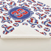 patroon van giraal rood wit en blauw volleybalken sherpa deken (3/4)