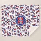 patroon van giraal rood wit en blauw volleybalken sherpa deken (Voorkant (horizontaal))