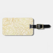 patroon van goudflorale bladeren bagagelabel (Voorkant horizontaal)