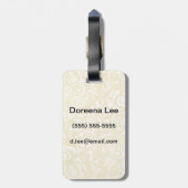 patroon van goudflorale bladeren bagagelabel (Achterkant verticaal)