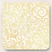 patroon van goudflorale bladeren bier onderzetter (Voorkant)