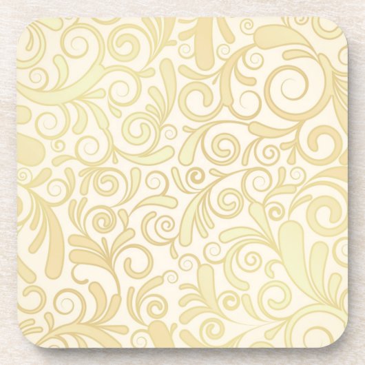 patroon van goudflorale bladeren bier onderzetter (Voorkant)