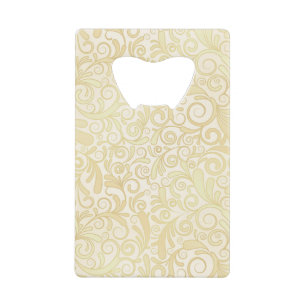 patroon van goudflorale bladeren creditkaart flessenopener