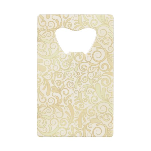 patroon van goudflorale bladeren creditkaart flessenopener (Voorkant)