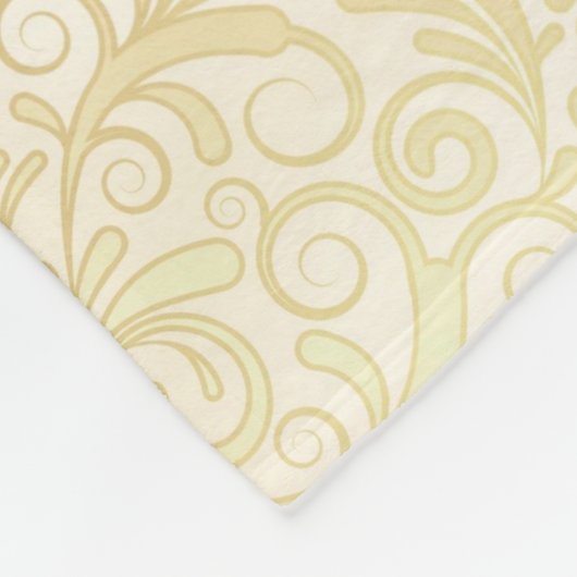 patroon van goudflorale bladeren fleece deken (Hoek)