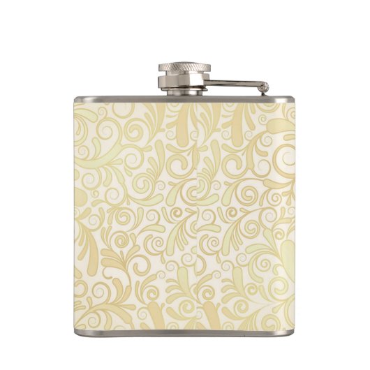 patroon van goudflorale bladeren heupfles (Achterkant)