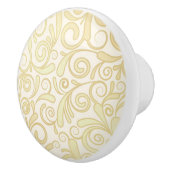 patroon van goudflorale bladeren keramische knop (Rechts)