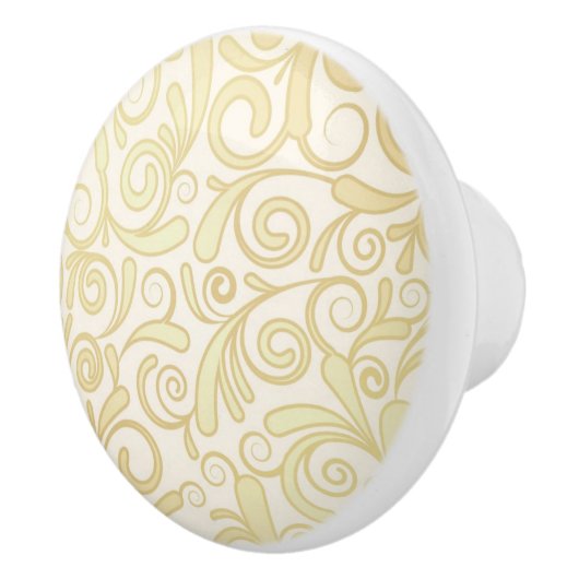 patroon van goudflorale bladeren keramische knop (Rechts)
