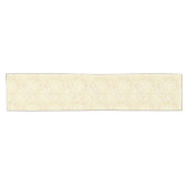 patroon van goudflorale bladeren korte tafelloper (Horizontaal)