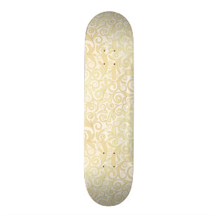 patroon van goudflorale bladeren persoonlijk skateboard
