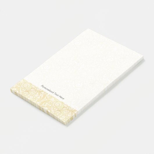 patroon van goudflorale bladeren post-it® notes (Schuin)