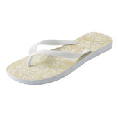 patroon van goudflorale bladeren teenslippers (Schuin)
