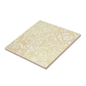 patroon van goudflorale bladeren tegeltje (Zijkant)