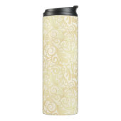 patroon van goudflorale bladeren thermosbeker (Gedraaid links)