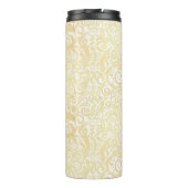 patroon van goudflorale bladeren thermosbeker (Achterkant)