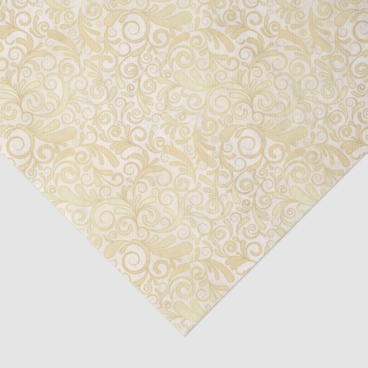 patroon van goudflorale bladeren tissuepapier (Detail)