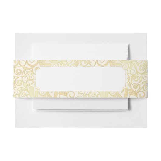 patroon van goudflorale bladeren uitnodigingen wikkel (Voorkant Voorbeeld)