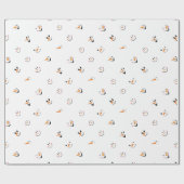 Patroon van grappige sneeuwmannen op wit cadeaupapier (Vlak)