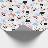 Patroon van grappige sneeuwmannengezichten en snee cadeaupapier (Hoek)