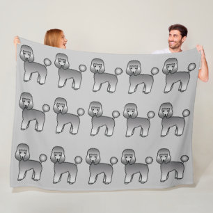 Patroon van grijze Toy Poodle Cartoon Honden Fleece Deken