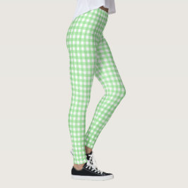 patroon van groene en witte gingham leggings