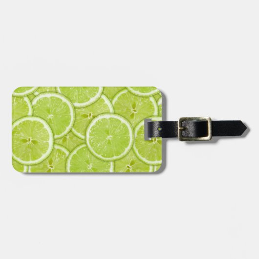 patroon van groene Limoen Bagagelabel (Voorkant horizontaal)