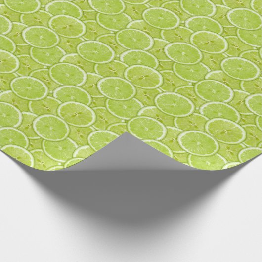 patroon van groene Limoen Cadeaupapier (Hoek)