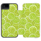 patroon van groene Limoen Incipio iPhone Portemonnee Hoesje (Agenda Open)