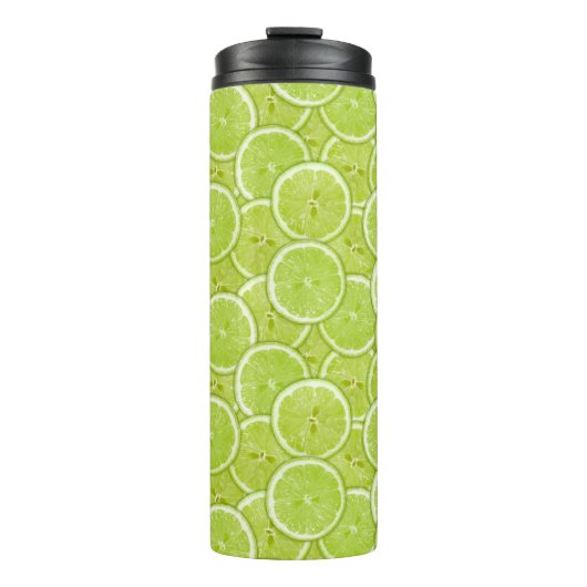 patroon van groene Limoen Thermosbeker (Voorkant)