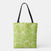 patroon van groene Limoen Tote Bag (Achterkant)