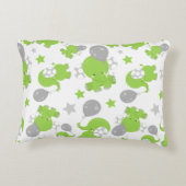 Patroon van groene olifanten, luifantennestelaars, accent kussen (Achterkant)