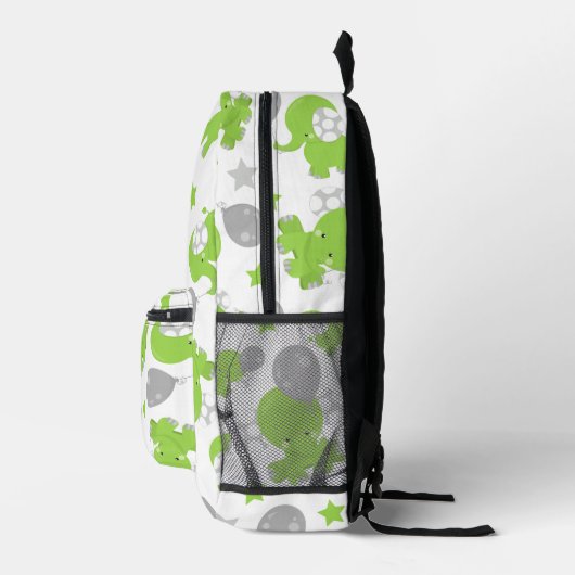 Patroon van groene olifanten, luifantennestelaars, bedrukte rugzak (Rechts)