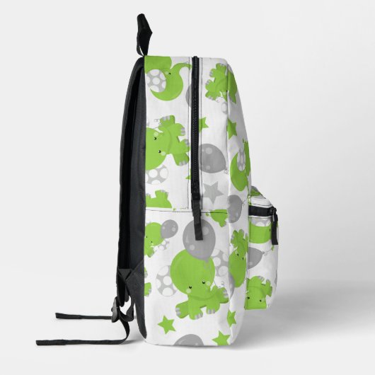 Patroon van groene olifanten, luifantennestelaars, bedrukte rugzak (Links)