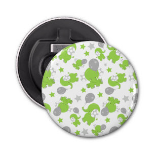 Patroon van groene olifanten, luifantennestelaars, button flesopener