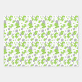 Patroon van groene olifanten, luifantennestelaars, inpakpapier vel (Voorkant)