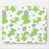 Patroon van groene olifanten, luifantennestelaars, muismat (Voorkant)