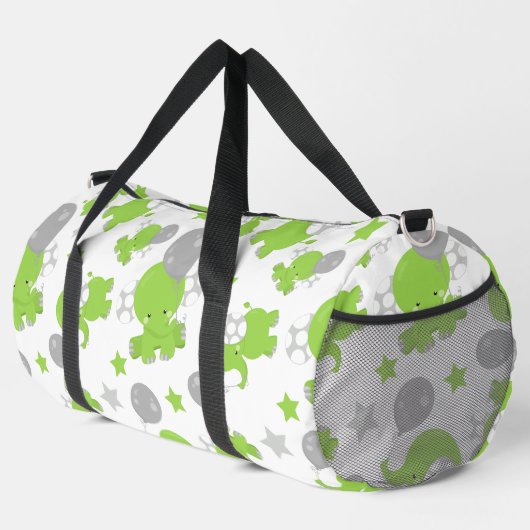 Patroon van groene olifanten, luifantennestelaars, plunjezak (Rechterhoek)