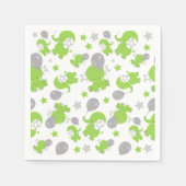 Patroon van groene olifanten, luifantennestelaars, servet (Voorkant)