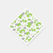 Patroon van groene olifanten, luifantennestelaars, servet (Hoek)