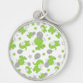 Patroon van groene olifanten, luifantennestelaars, sleutelhanger (Voorkant)