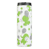 Patroon van groene olifanten, luifantennestelaars, thermosbeker (Achterkant)