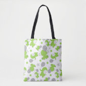 Patroon van groene olifanten, luifantennestelaars, tote bag (Voorkant)