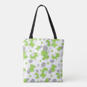 Patroon van groene olifanten, luifantennestelaars, tote bag (Achterkant)