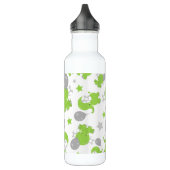 Patroon van groene olifanten, luifantennestelaars, waterfles  (Links)