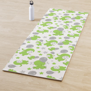 Patroon van groene olifanten, luifantennestelaars, yogamat