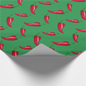 patroon van groene paprika's cadeaupapier (Hoek)
