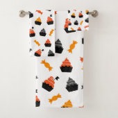 patroon van halloween snoep en cupcakes bad handdoek (Insitu)